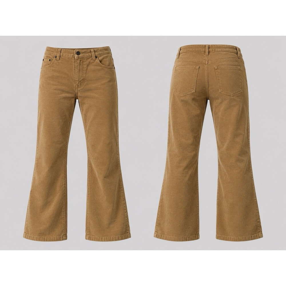 Talbots Women's 12X31.5  Brown Corduroy Pants Curvy Boot Cut Stretch preppy